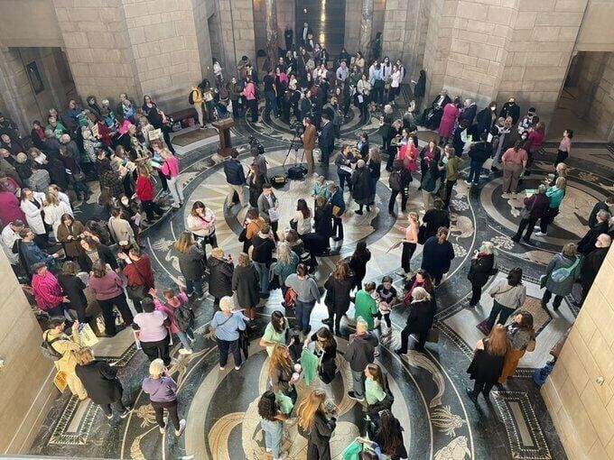 Abortion rally Nebraska Capitol Feb. 1